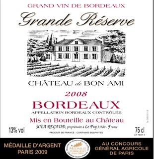 伯纳密城堡特级珍藏红葡萄酒Chateau Bon Ami Grande Reserve