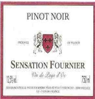 激情弗尼赫黑品乐红葡萄酒 SENSATION FOURNIER ROUGE