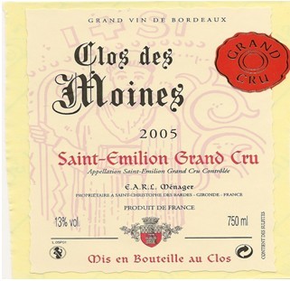 修士田园干红葡萄酒 Clos de Moines