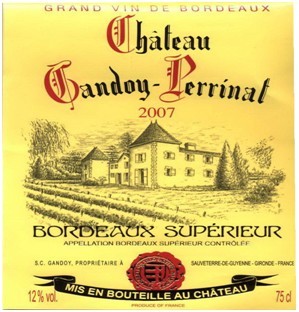 岗朵贝丽娜庄干红 CHATEAU GANDOY PERRINAT 2007