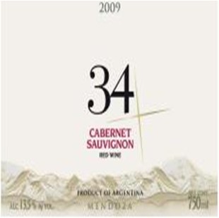 34度 赤霞珠红葡萄酒 34 Cabernet Sauvignon 2009