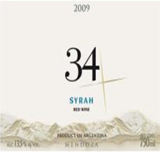 34度 穗乐仙红葡萄酒 34 Syrah 2009 