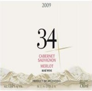34度 赤霞珠梅乐桃红葡萄酒 34 Cabernet Sau-Merlot Rose 2009